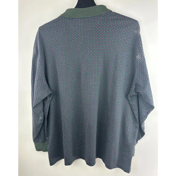 *Flawed Polo Ralph Lauren Soft Cotton Long Sleeve Polo Shirt Geometric Men's 2XB - Picture 7 of 11